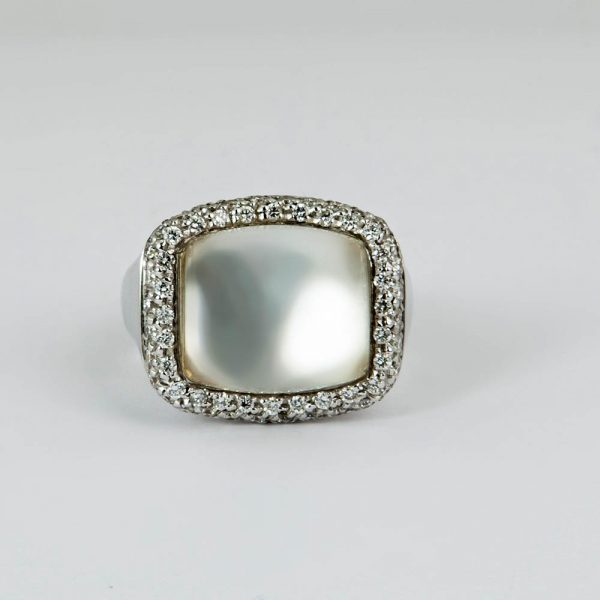 Δαχτυλίδι με Crystal de roche και διαμάντια