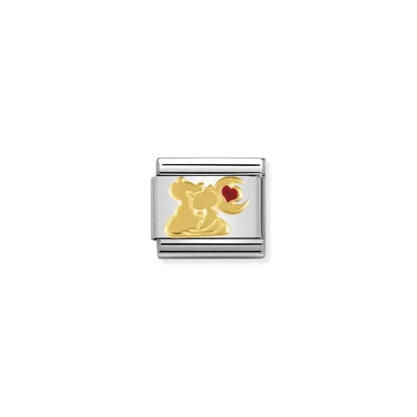 Nomination Composable Classic Unisex Link Cats with Heart & Moon