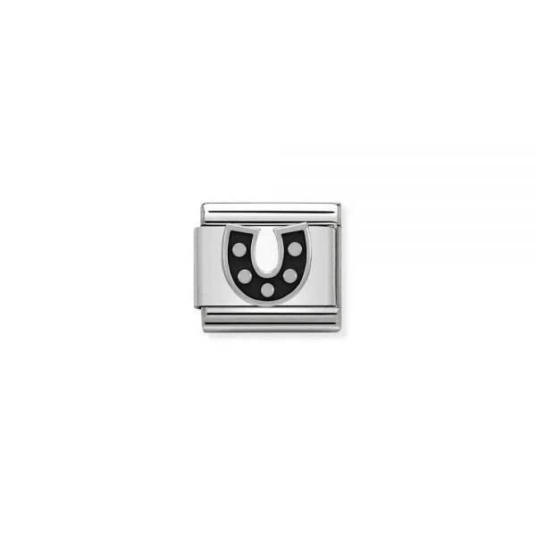 Nomination Composable Classic Unisex Link Black Horseshoe
