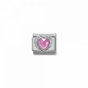 Nomination Composable Classic Unisex Link Pink Heart CZ