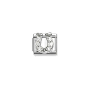 Nomination Composable Classic Unisex Link White CZ Horseshoe